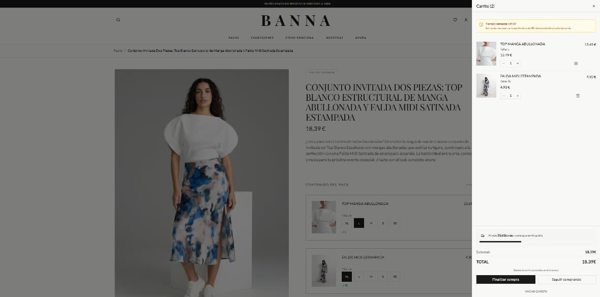 Flujo de checkout optimizado en Banna