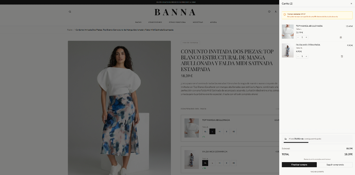 Flujo de checkout optimizado en Banna